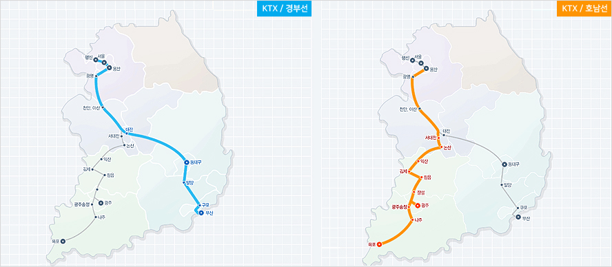 KTX 노선도